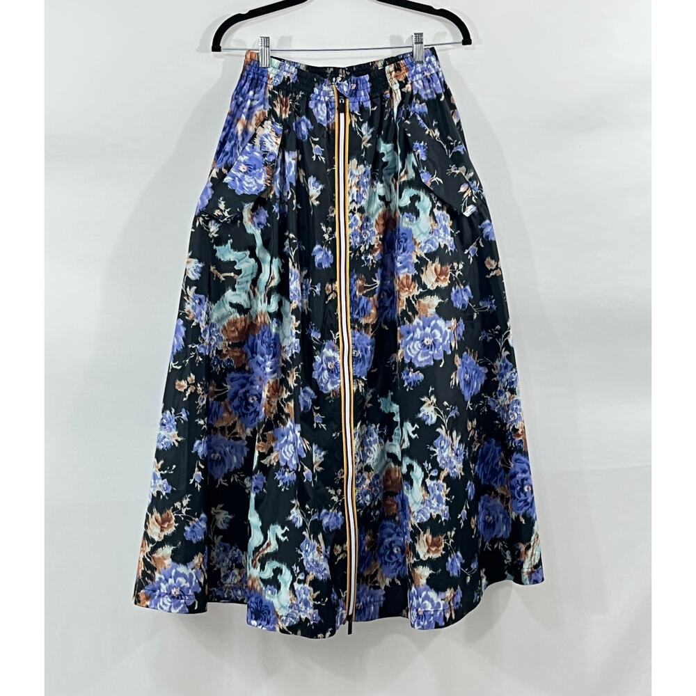 ULLA JOHNSON K-WAY Sz M Medium Floral Midi Skirt Rhea Ripstop - Picture 7 of 12